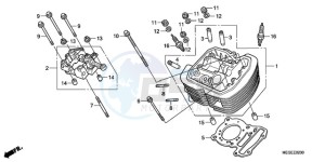 VT750CA9 UK - (E / MKH ST) drawing FRONT CYLINDER HEAD