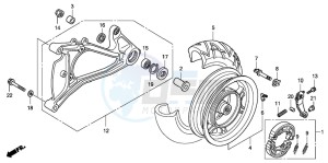 PES150 125 drawing REAR WHEEL/SWINGARM