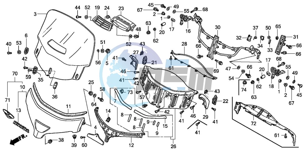 WINDSCREEN (GL1800A4/A5) (GL18006/7/8)