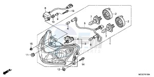 ST1300AC Pan Europoean -ST1300 CH drawing HEADLIGHT