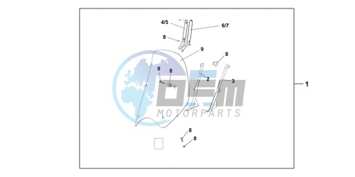 HIGH WINDSCREEN (WITHOUT KNUCKLE VISORS)