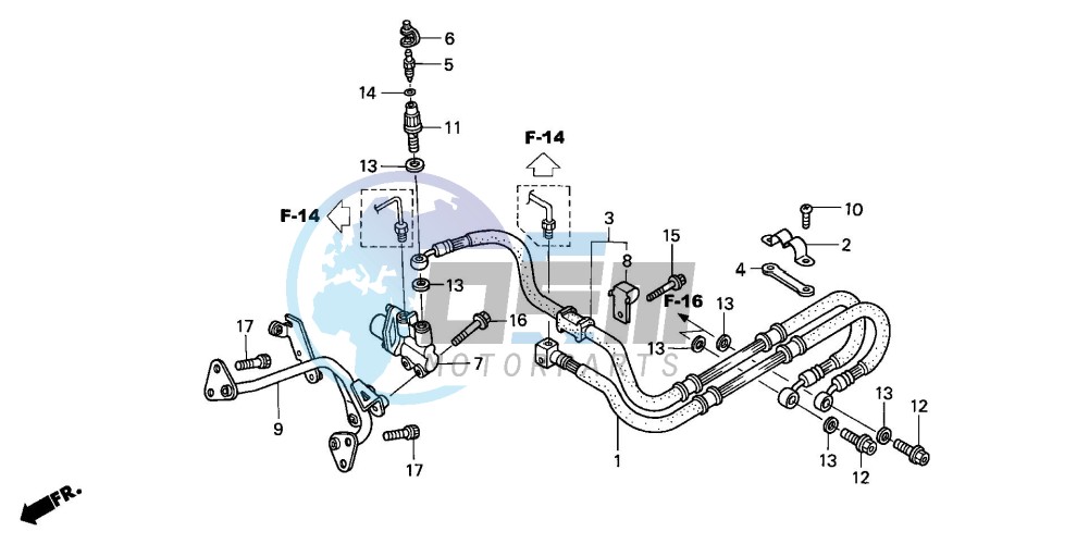 REAR BRAKE HOSE (VFR800)