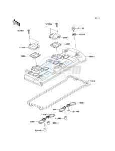 ZX 1000 E [NINJA ZX-10R] (E8F-E9FA) 0E9F drawing CYLINDER HEAD COVER