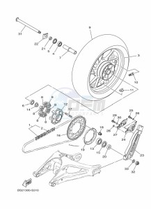 MT-09 MTN850-A (BS2G) drawing REAR WHEEL