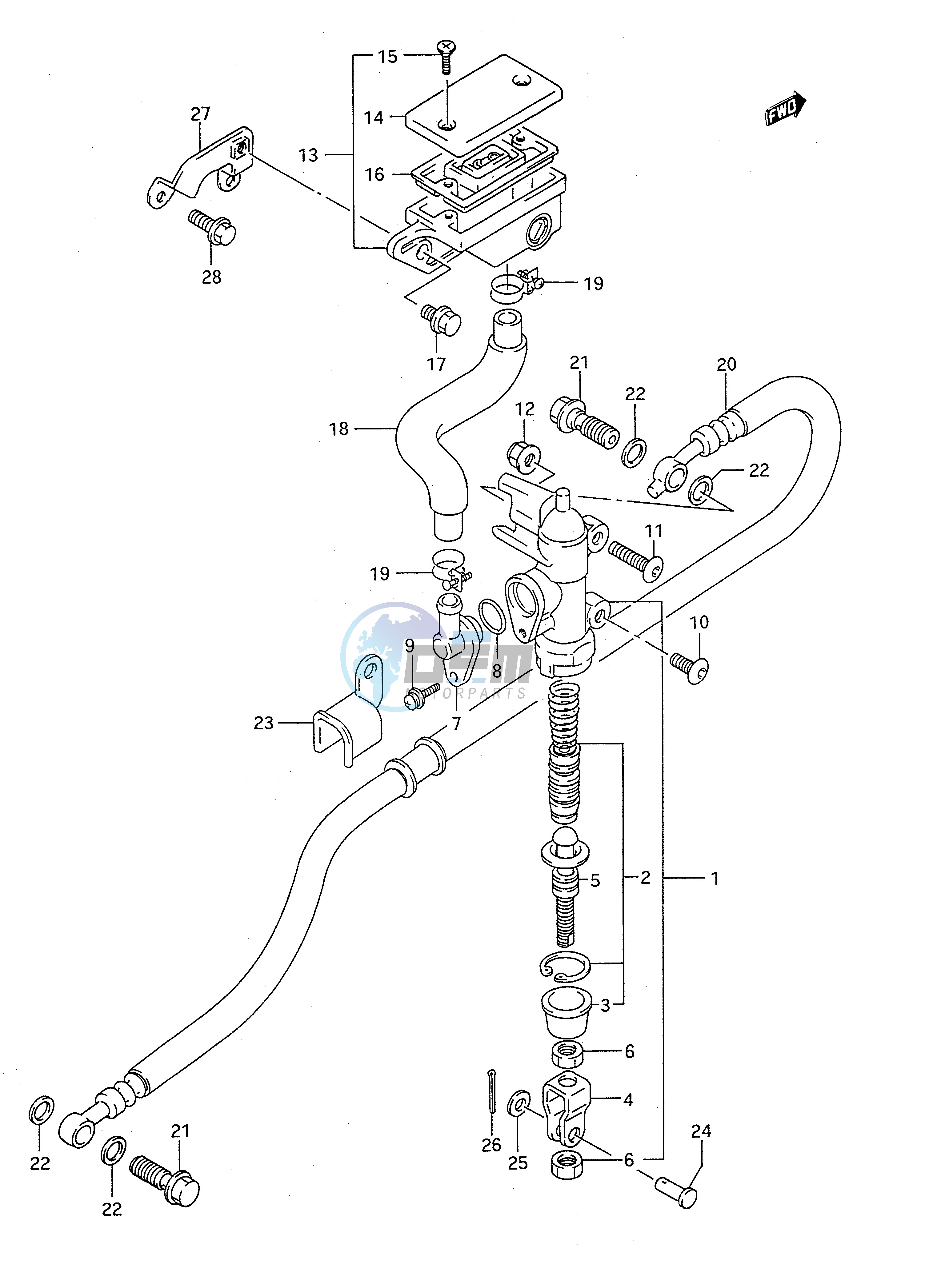 REAR MASTER CYLINDER (MODEL M N)