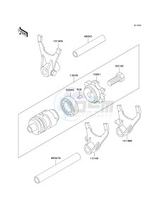 KX 500 E [KX500] (E10-E14) [KX500] drawing GEAR CHANGE DRUM_SHIFT FORK-- S- -