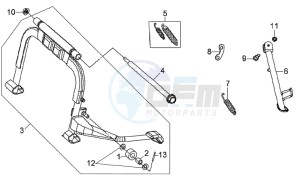 JOYRIDE 125 drawing CENTRAL STAND / SIDE STAND / KICKSTARTER PEDAL