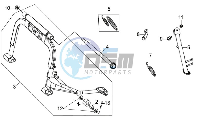 CENTRAL STAND / SIDE STAND / KICKSTARTER PEDAL