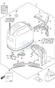 DF 175 drawing Engine Cover (Black)