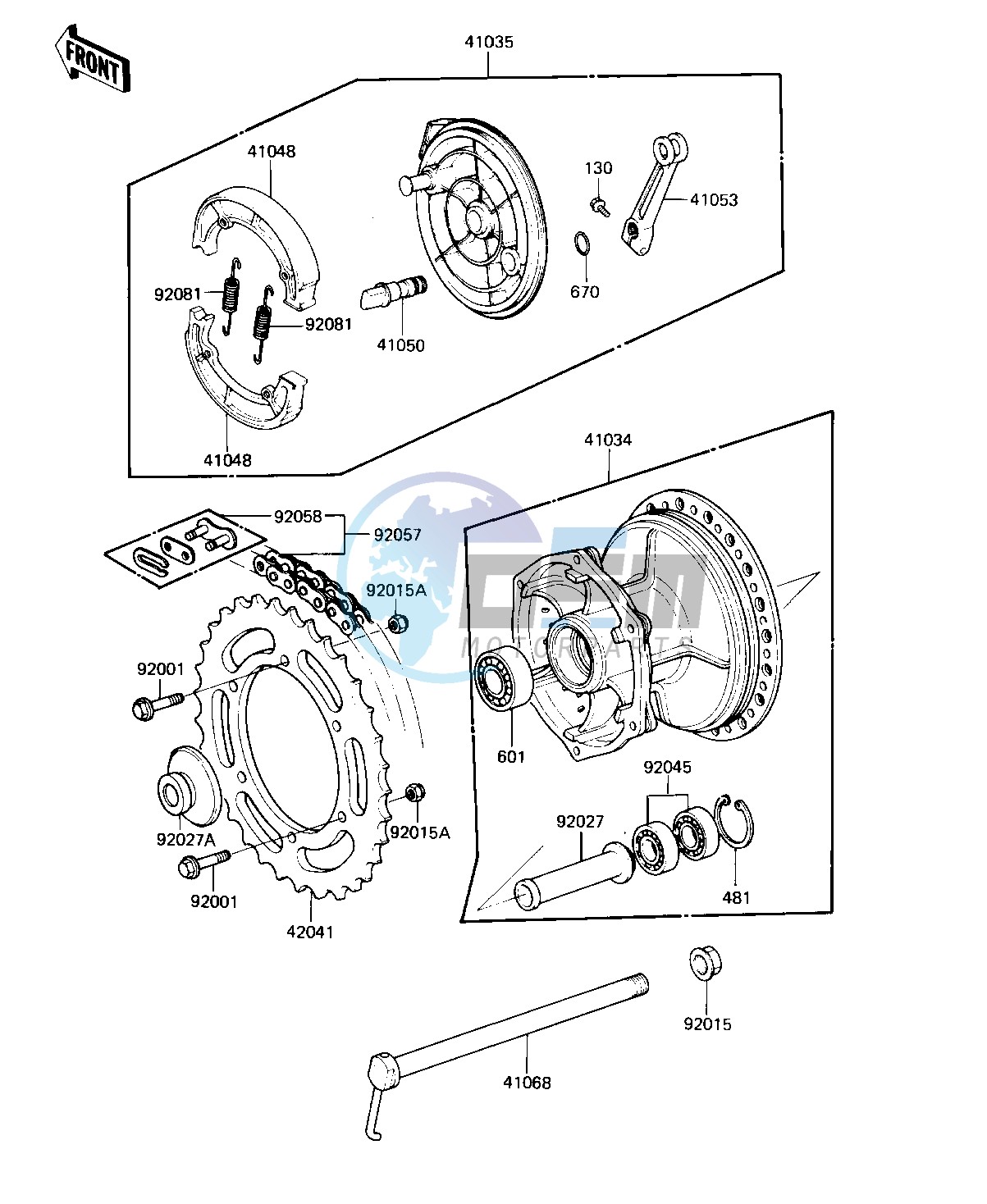 REAR HUB_BRAKE_CHAIN -- 82 KDX250-B2- -