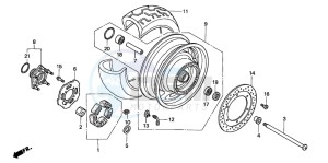 GL1500C F6C drawing REAR WHEEL