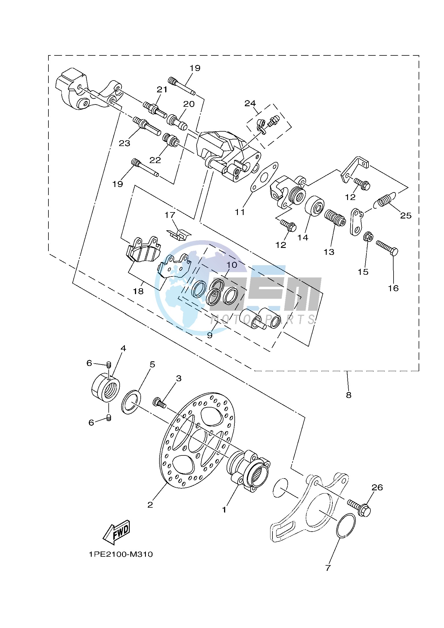 REAR BRAKE CALIPER