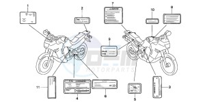 XL600V TRANSALP drawing CAUTION LABEL