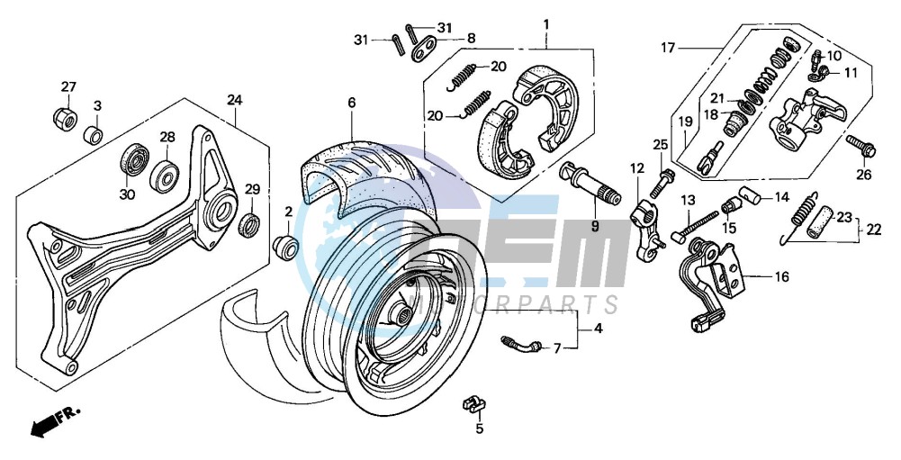 REAR WHEEL/ THRUST CYLINDER