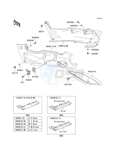 ZX 600E [ZX-6 NINJA ZZR 600] (E10-E13 E13 CAN ONLY) ZZR 600 drawing SIDE COVERS_CHAIN COVER