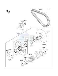 KVF750 4x4 KVF750LCF EU GB drawing Driven Converter/Drive Belt