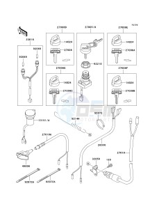 KVF 300 A [PRAIRIE 300 4X4] (A1-A4) [PRAIRIE 300 4X4] drawing IGNITION SWITCH