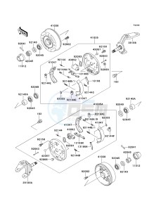 KAF 300 B [MULE 500] (B1-B2) [MULE 500] drawing FRONT HUBS_BRAKES