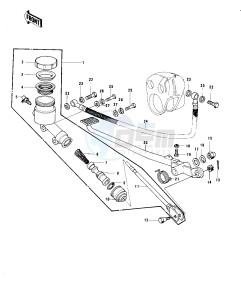 KZ 750 B (B1-B4) drawing REAR MASTER CYLINDER_BRAKE PEDAL