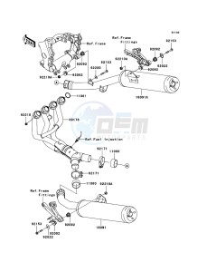 ZZR1400_ABS ZX1400D8F FR GB XX (EU ME A(FRICA) drawing Muffler(s)