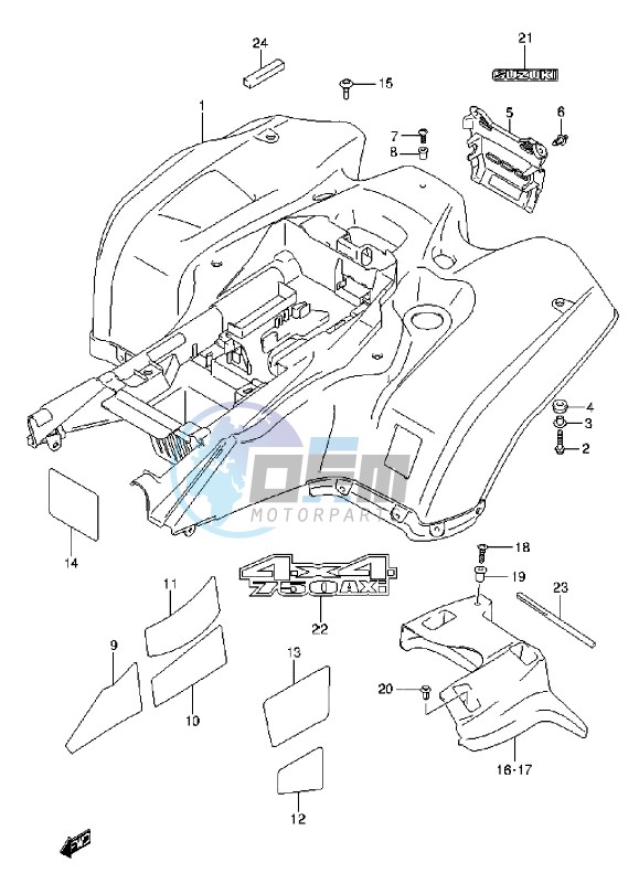 REAR FENDER (LT-A750XZL3 P17)