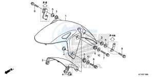 CBR125RTF CBR125RT UK - (E) drawing FRONT FENDER