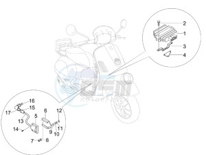 GTV 250 ie USA drawing Voltage Regulators -ECU - H.T. Coil