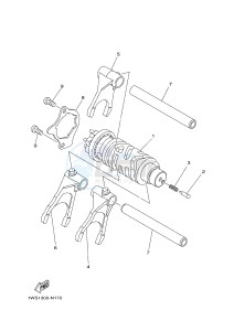 MT07 700 (1WS7 1WS9) drawing SHIFT CAM & FORK