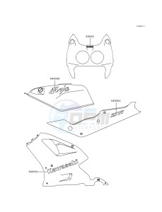 ZX 750 J [NINJA ZX-7] (J1-J2) [NINJA ZX-7] drawing DECAL-- RED- -