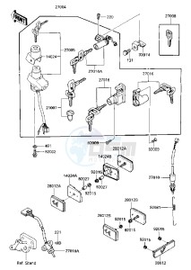 ZX 600 A [NINJA 600] (A1-A2) [NINJA 600] drawing IGNITION SWITCH_LOCKS_REFLECTORS