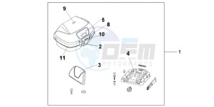 CBF1000A9 EK drawing TOP BOX 45L QUASAR SILVER METALLIC