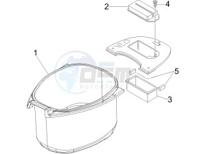 LX 150 4T USA drawing Helmet housing - Undersaddle