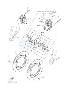 MT09 900 (1RCL 1RCM) drawing FRONT BRAKE CALIPER