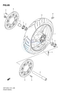 GSF1250 (E21) Bandit drawing FRONT WHEEL (GSF1250L1 E21)