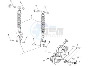 Beverly 400 ie e3 drawing Rear suspension - Shock absorbers