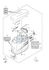 DF 200 drawing Engine Cover (2004 to 2009)