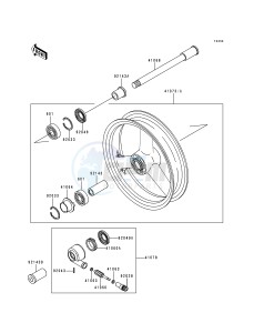 ZX 900 B [NINJA ZX-9R] (B4) [NINJA ZX-9R] drawing FRONT WHEEL