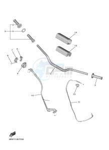 WR450F (BDB4) drawing STEERING HANDLE & CABLE