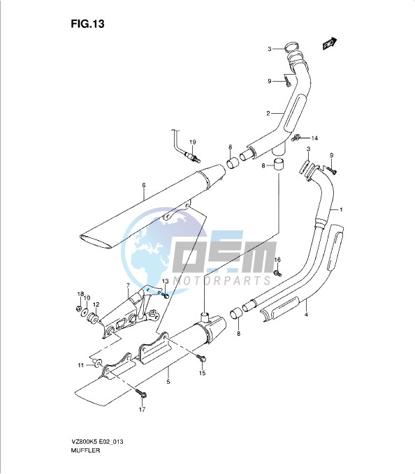 MUFFLER (MODEL K5/K6/K7/K8)