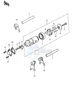 KE 100 A [KE100] (A9-A10) [KE100] drawing GEAR CHANGE DRUM & FORKS -- KE100-A9_A10- -