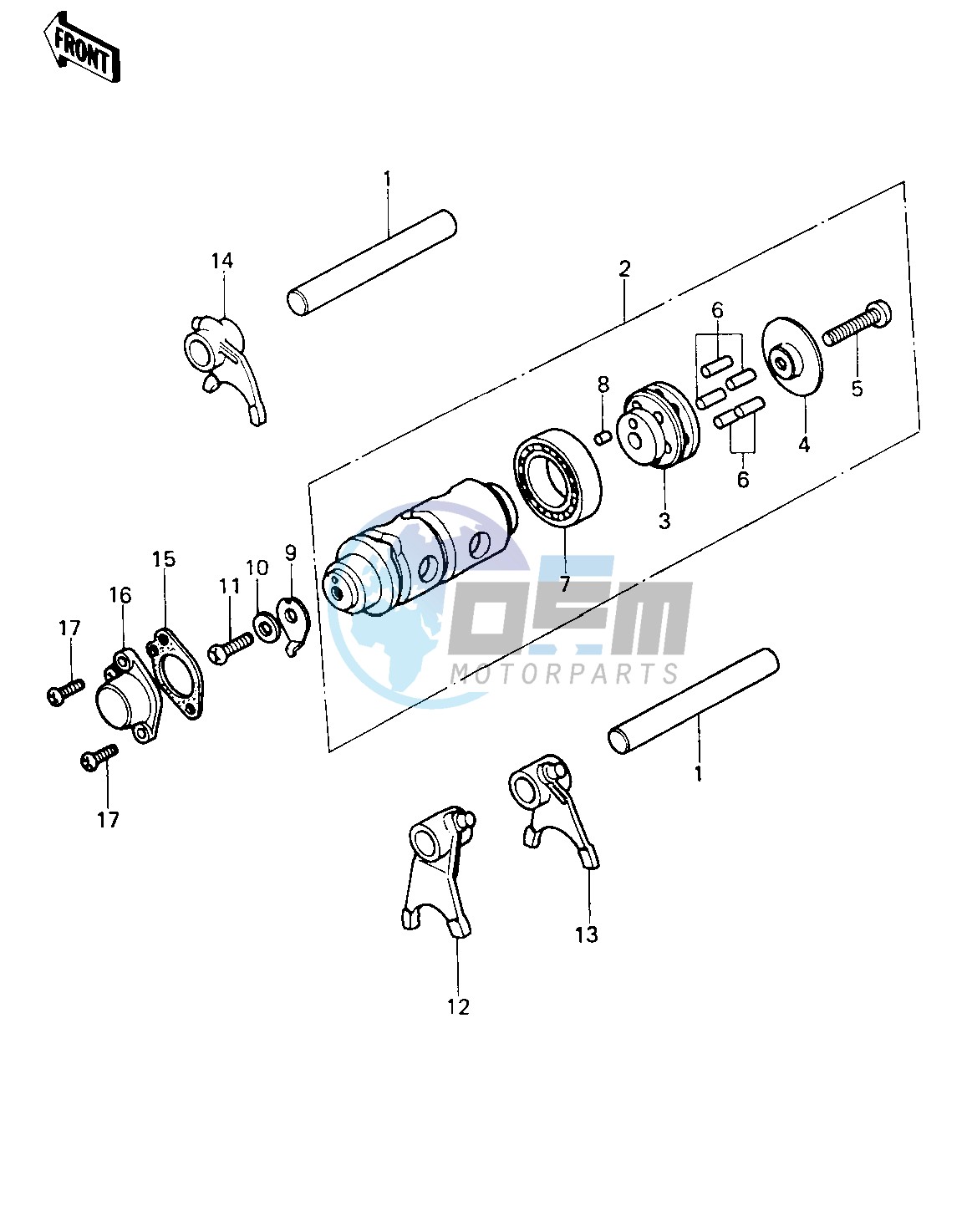 GEAR CHANGE DRUM & FORKS -- KE100-A9_A10- -