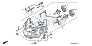 ST1300A9 France - (F / ABS CMF MME) drawing HEADLIGHT