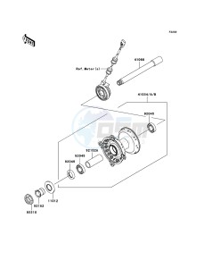 KLX450R KLX450ABF EU drawing Front Hub