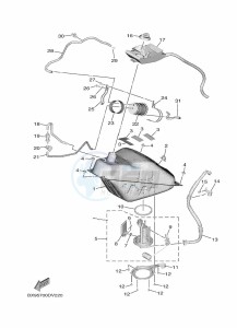 MWD300 TRICITY 300 (BED1) drawing FUEL TANK