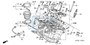 VFR8009 Ireland - (EK / MME TWO) drawing CYLINDER HEAD (REAR)