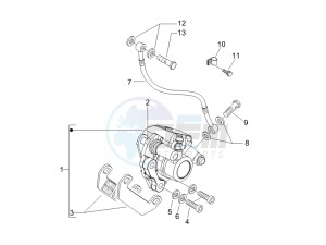 LX 150 4T USA drawing Brakes pipes - Calipers