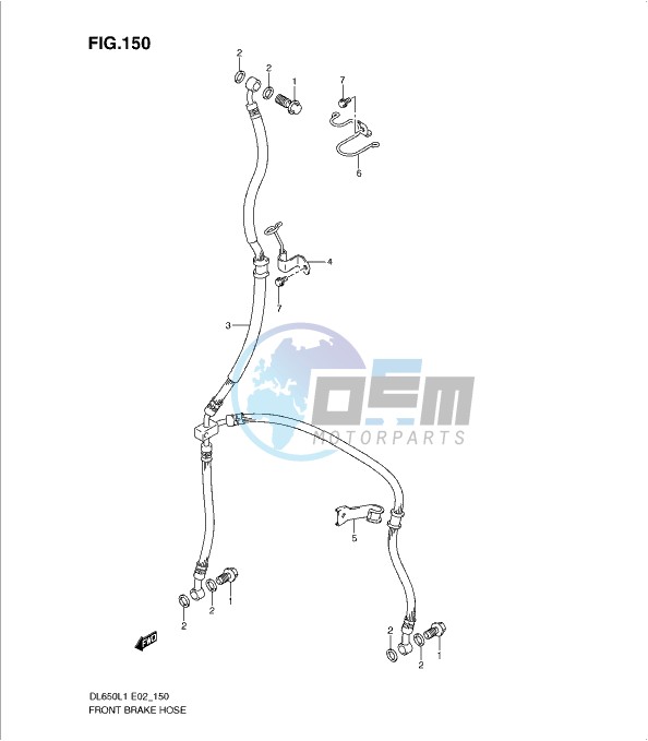 FRONT BRAKE HOSE (DL650L1 E2)