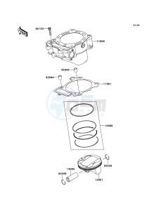 KX450F KX450D7F EU drawing Cylinder/Piston(s)