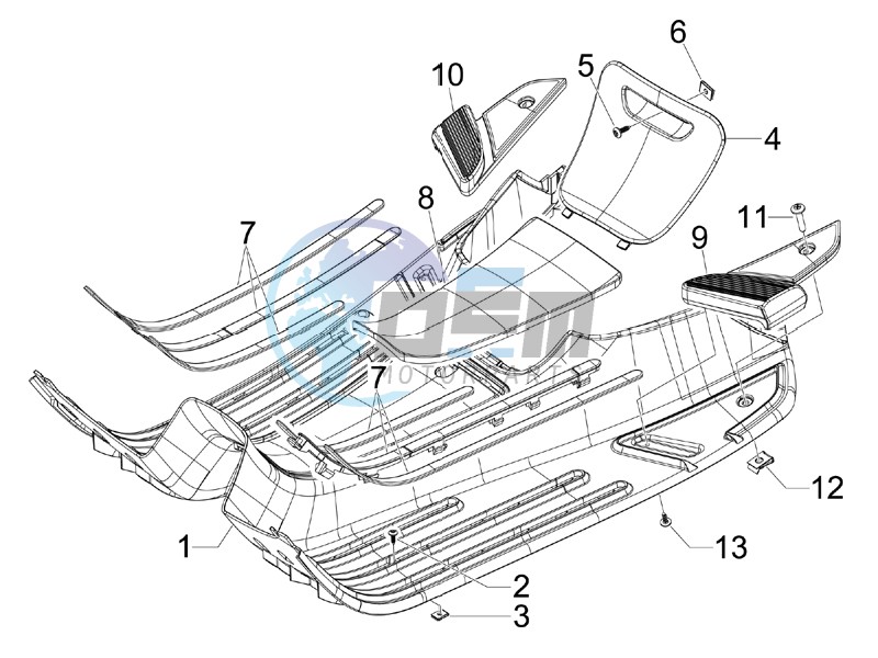 Central cover - Footrests