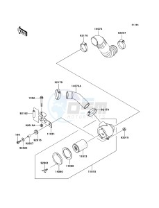 MULE 3010 DIESEL 4x4 KAF950-B3 EU drawing Air Cleaner-Belt Converter